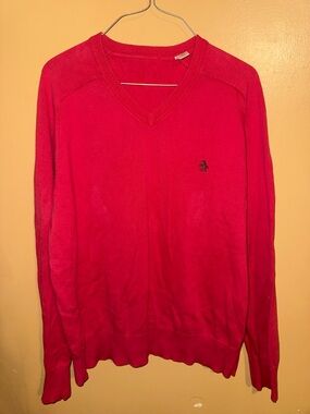 Salmon pink  Original Penguin V-neck sweater Large  #preppy #knitwear